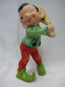 Adorable Vintage Winking Pixie Elf ~ Stocking Cap  