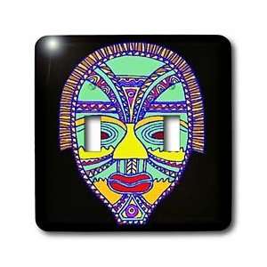  African Art   African Mask   Light Switch Covers   double 