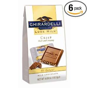 Ghirardelli Chocolate Luxe Milk Squares, Crisp, 4.69 Ounce Bags (Pack 