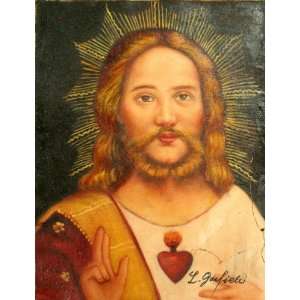  Jesus Christ Sacred Heart Oil Painting on Canvas Icon 