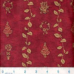  45 Wide Holly Stripe Red Fabric By The Yard: Arts 
