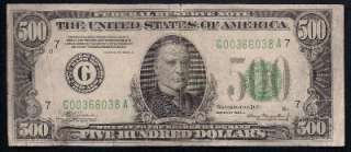 KD 3 x $500 Five Hundred Dollar Bills Currency Cash Money Federal 