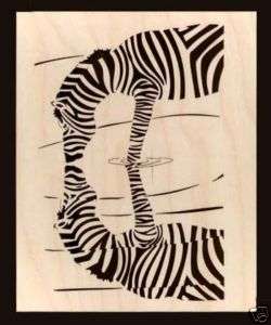 Zebra Reflection to Frame 8X10 Natural Wood Cutout#501  