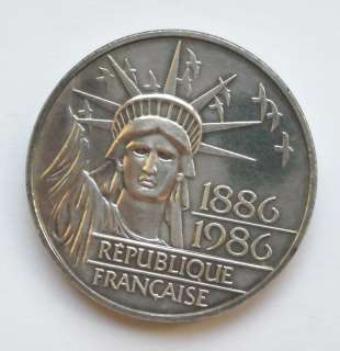 FRANCE PIEFORT 100 FRANCS 1986 SILVER COIN KM#960 UNC  