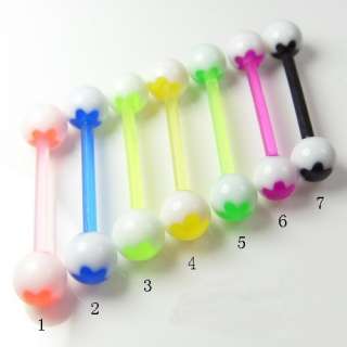 LOT 50pcs Different colors UV Tongue Rings Flexible  