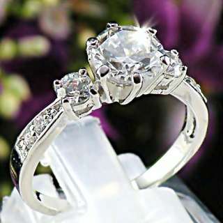 GORGEOUS 2 CT SPARKLING SIMULATED MOISSANITE RING, 18K GOLD FINISH 