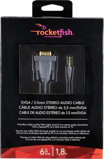 SVGA TO 3.5mm STEREO HIGH QUALITY AUDIO CABLE. ROCKETFISH RF PCC121 