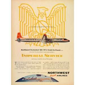   Ad DC 7C Imperial Service Northwest Orient Airline   Original Print Ad