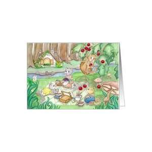  HAPPY BIRTHDAY   COTTAGE PICNIC Card: Toys & Games