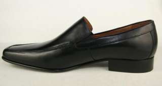  Mens Black Leather Slip On Dress Shoes New in Box 