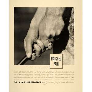  1938 Ad Otis Elevator Maintenance Golfer Hand Grip Club 