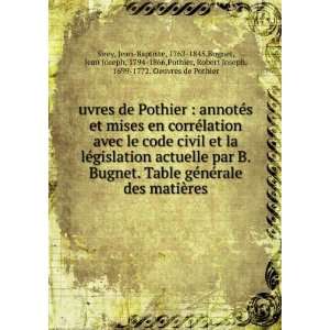   ,Pothier, Robert Joseph, 1699 1772. Oeuvres de Pothier Sirey Books