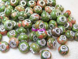 wholesale 100pcs Unakite beads gemstone fit bracelets  