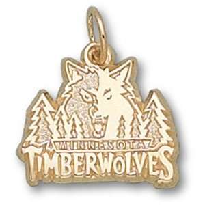  Minnesota Timberwolves NBA Logo 3/8 Pendant (Gold Plated 