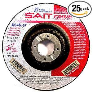   16 Inch x 7/8 Inch A24N Fast Depressed Center Grinding Wheels, 25 Pack