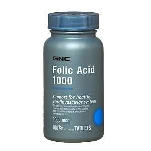  : GNC Folic Acid 1000 100 Vegetarian Tablets: Health & Personal Care