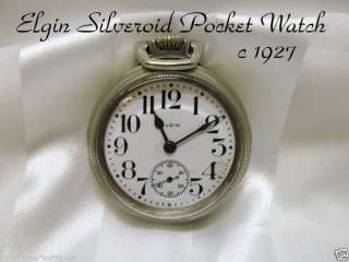 Elgin Silveroid Pocket Watch 16 size 7J S/W  