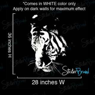 Vinyl Wall Decal Sticker Large White Tiger Face 36x28  