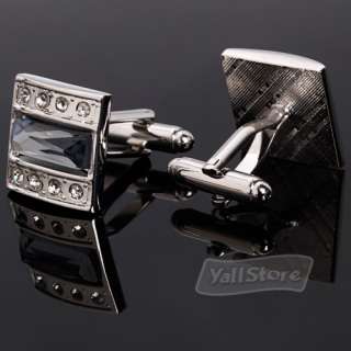 New Classic Crystal Series Square Cufflinks Men`s Wedding Party Gift 