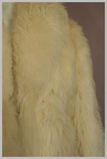   70s 80s Fluffy Genuine White Arctic Fox Fur Coat FULL LENGTH L  