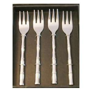    Lined Stainless Steel Cake Forks Set of 4: Kitchen & Dining