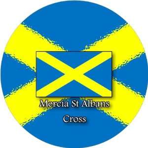   of 12 6cm Square Stickers Mercia St Albans Cross Flag: Home & Kitchen