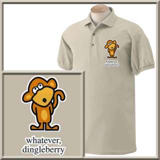 Cartoon Chimp Whatever Dingleberry Monkey Funny Polo Shirt S 2X,3X,4X 