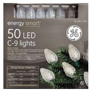 GE 50 LED C 9 CLEAR PINE CONE LIGHTS CHRISTMAS ENERGY SMART  