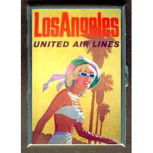  UNITED AIR LINES LOS ANGELES ID CIGARETTE CASE WALLET 