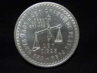 MEXICO. SCARCE FIRST TYPE TROY OUNCE STERLING SILVER 1949. HIGH 