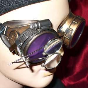   Victorian Goggles Glasses gold lila magnifying lens: Everything Else
