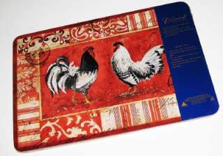 RED ROOSTER POSTCARD PLACEMATS Chicken Table Mats 4 PC  