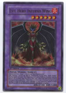 Evil Hero Inferno Wing Yugioh Card 1st Ultra GLAS EN038  
