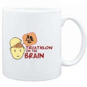    Mug White  Triathlon ON THE BRAIN  Sports