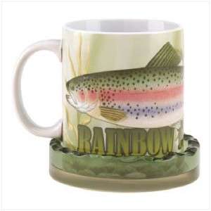 RAINBOW TROUT Fish Ceramic Mug & Coaster Set~Fishing/ Sportsman  