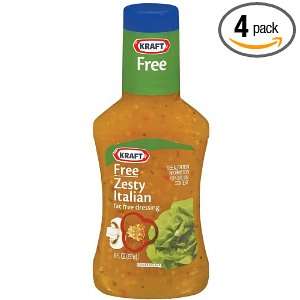 Kraft Light Zesty Italian Salad Dressing, 8 Ounce Bottles (Pack of 4 