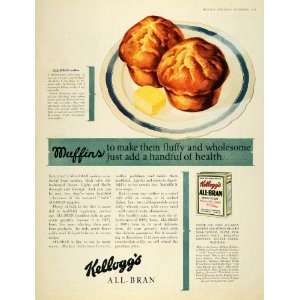 1928 Ad Kelloggs All Bran Cereal Breakfast Muffins Kid 