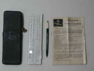 Vintage FABER CASTELL 67/98 Rb Slide Rule/Calculator Case/Instructions 