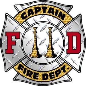   Plate Captain Fire Department Exterior Window Decal: Everything Else