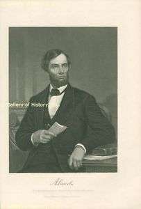 ABRAHAM LINCOLN   ENGRAVING UNSIGNED  
