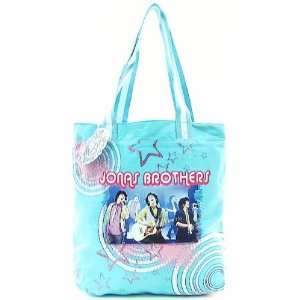  JONAS BROTHERS Baby Blue Canvas Tote Bag: Sports 