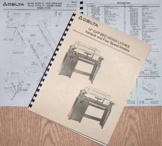 DELTA Rockwell 12 Gap Bed Wood Lathe Op & Parts Manual  