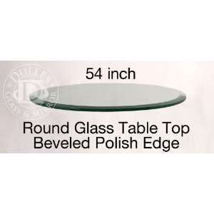  Glass Table Top: 54 Round, 1/2 Thick, Beveled Edge 