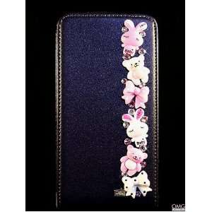 Bling, Crystal, Samsung Galaxy S2 i9100 Flip Genuine Real Leather Case 