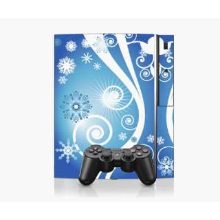 PS3 Playstation 3 Console Skin Decal Sticker  Breeze Snow Flakes