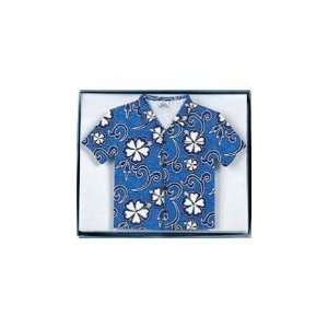   Aloha Shirt   Boxed Set of 6 Cards/Envelopes   Blue Hibiscus Design