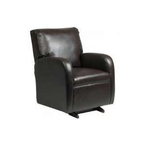  Chocolate Brown Faux Leather Glider Rocker Chair: Home 
