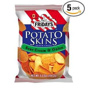   Fridays Sour Cream and Onion Potato Skins, 5.5 Ounce (Pack of 5