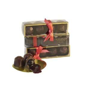 Amarena Mon Amour Chocolate Covered Cherries 4 piece gold trimmed box 
