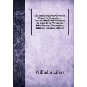   Lorens Dissertation, Erlangen (German Edition) Wilhelm Eilers Books